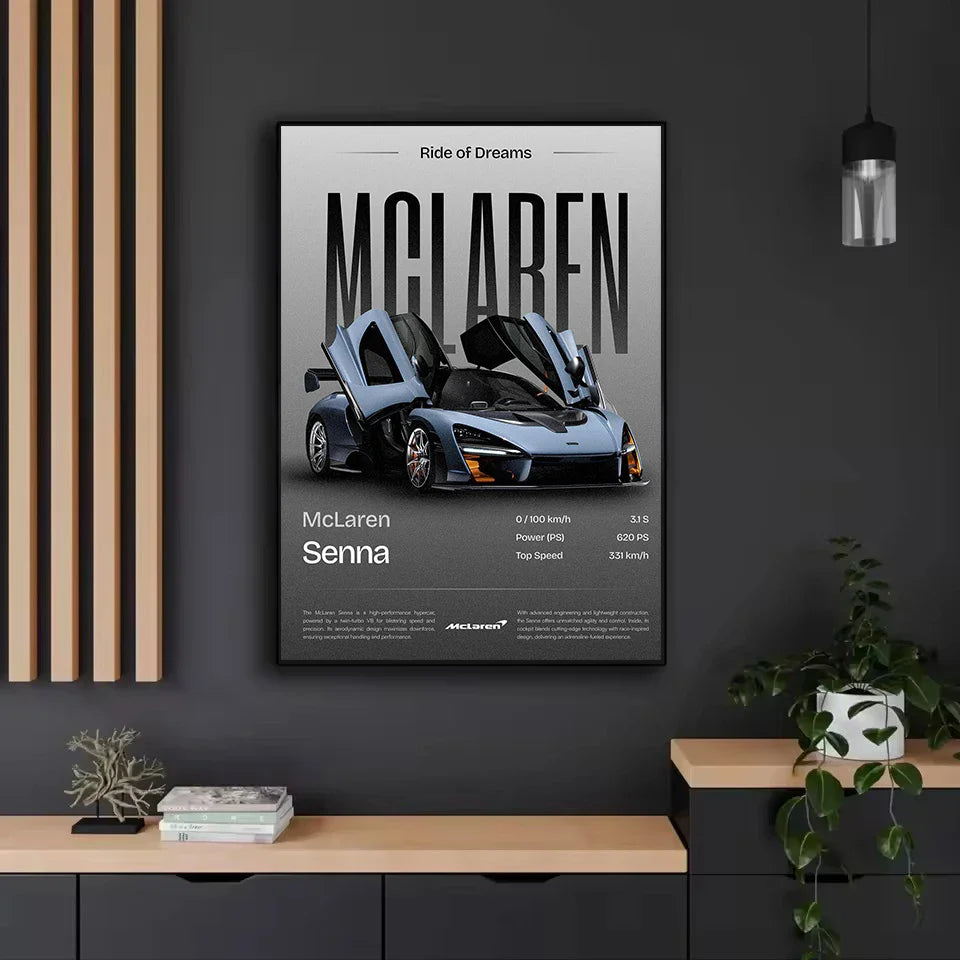 Minimalist Classic 2025 Luxury Supercar JDM Sports Car Auto Poster Canvas Painting Wall Art Pictures Home Garage Office Decor