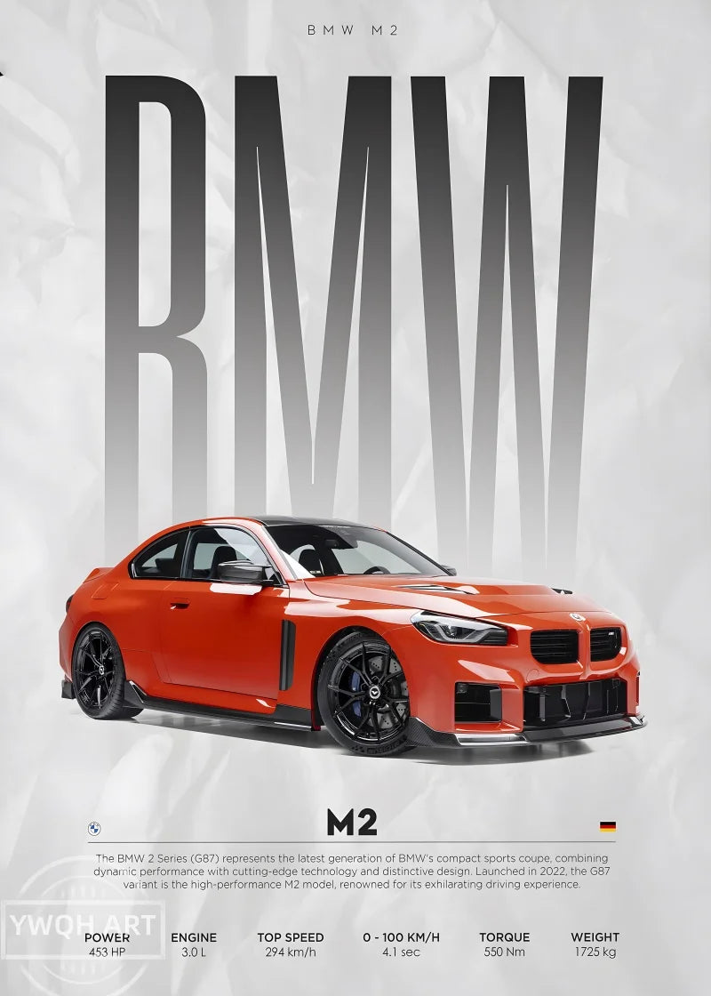 Black Famous Cars Competition Poster Picture Mural Modern Canvas Painting Wall Art Home Decoration Print for Living Room Decor