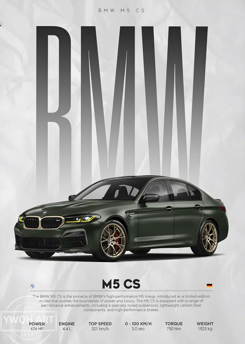 Black Famous Cars Competition Poster Picture Mural Modern Canvas Painting Wall Art Home Decoration Print for Living Room Decor